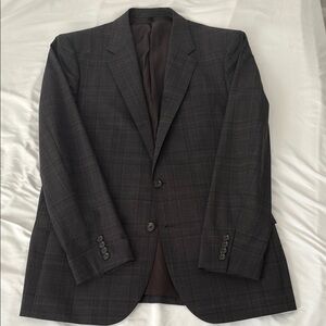 J. Crew Charcoal Gray Glen Check Suit 42R Jacket, 34x30 pants